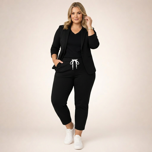 Women's Loose Suit Set with Sporty Accent – Everyday Essential