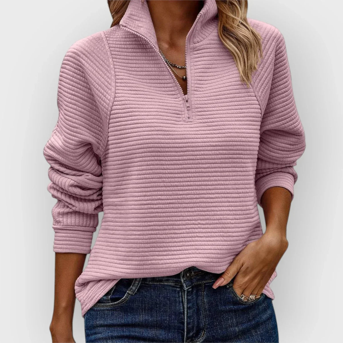 Dalia | Women's Half-Zip Pullover-The Yellow Prime