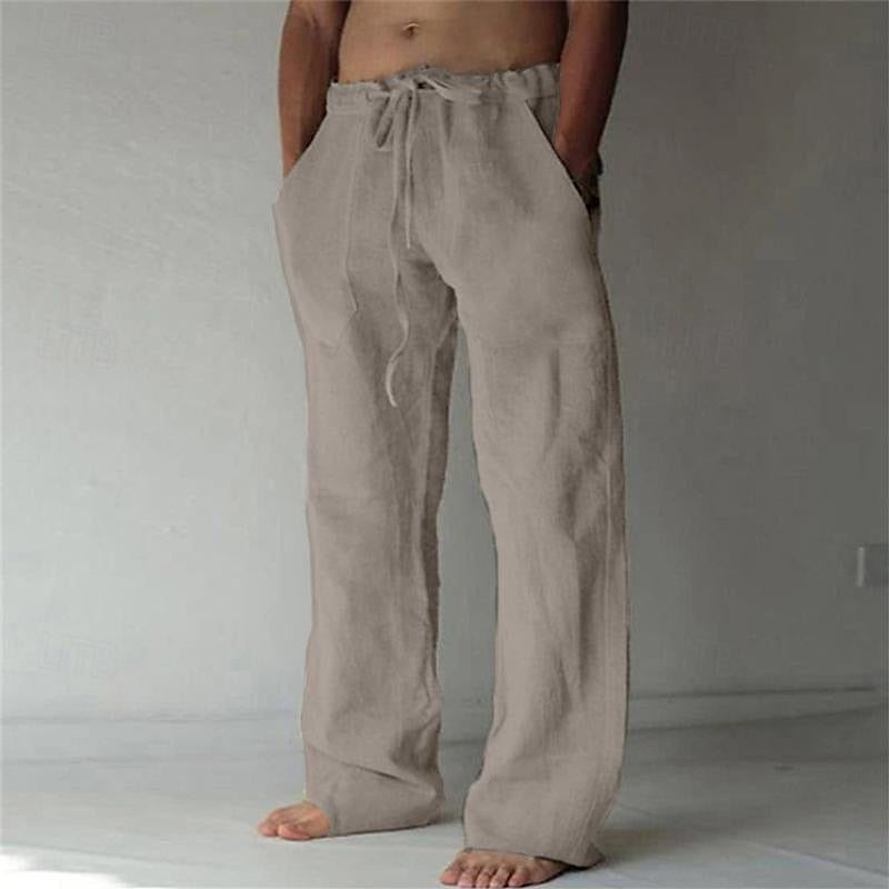 Men's Lightweight Linen Trousers | Long Fit-The Yellow Prime