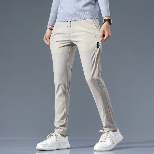 Men's Slim Fit Cotton Trousers-The Yellow Prime