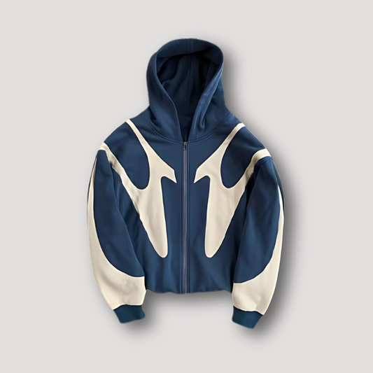 Men's Stylish Zip-Up Hoodie with Print Design-The Yellow Prime