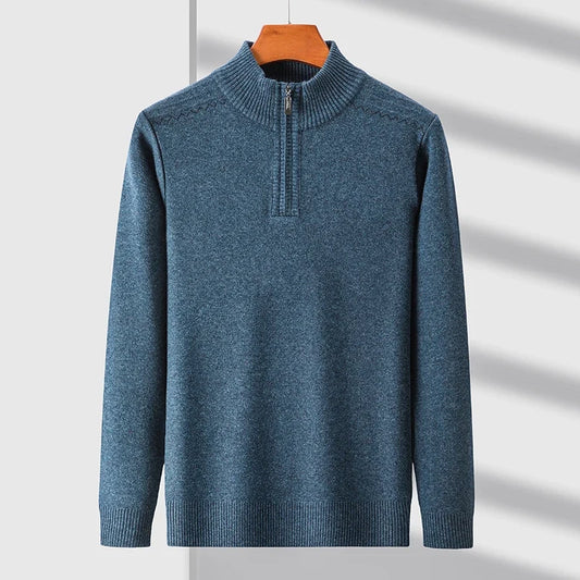 Robert | Men's Wool Blend Quarter-Zip Sweater-The Yellow Prime