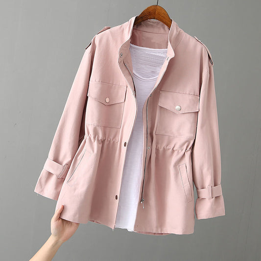 Veste utilitaire pour femme en sergé, col montant et poches cargo