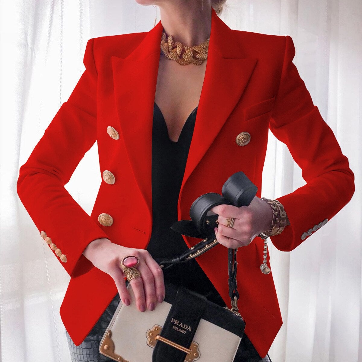 Women's Elegant Formal Blazer-The Yellow Prime