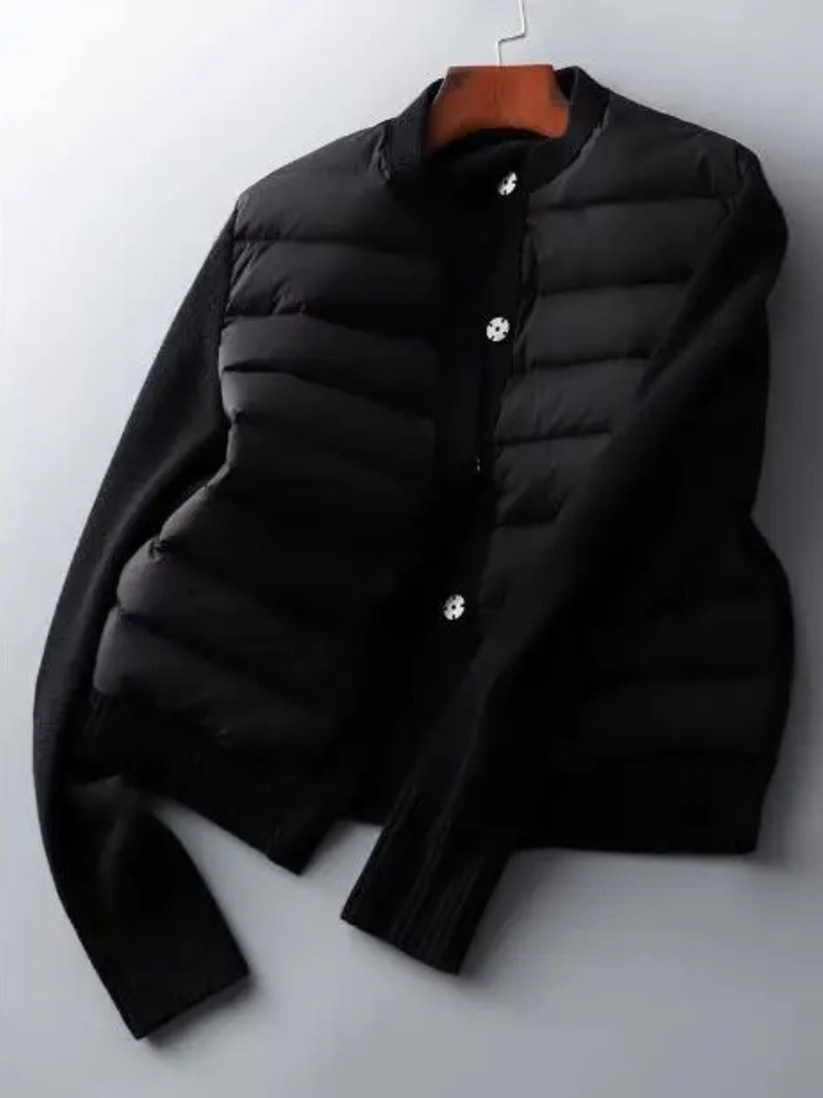 Women's Quilted Rib Mix Jacket-The Yellow Prime