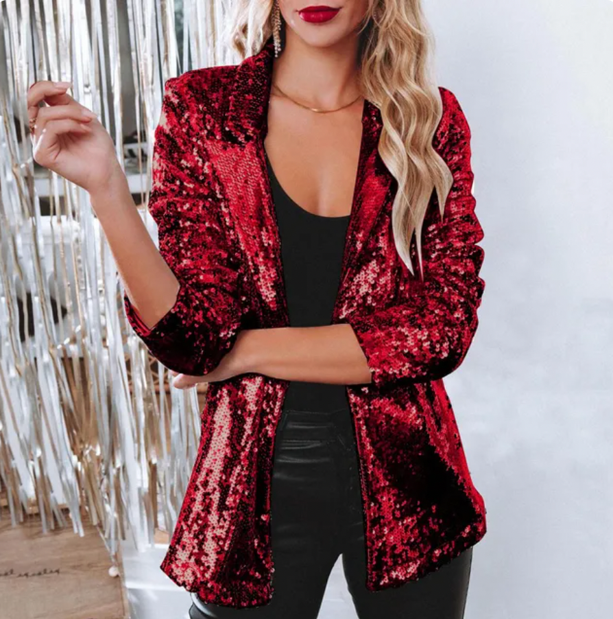 Women's Sequin Blazer for Stylish Evening Outfits-The Yellow Prime