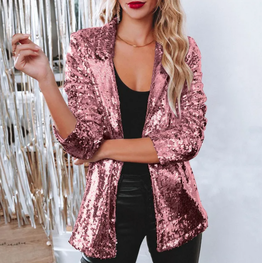 Women's Sequin Blazer for Stylish Evening Outfits-The Yellow Prime