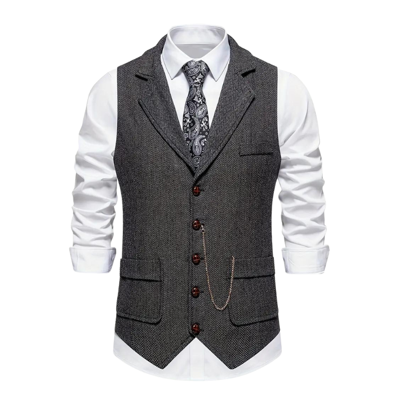 Sobretudo masculino drapeado, com lapela entalhada e estilo apurado – quente, para o outono e o inverno