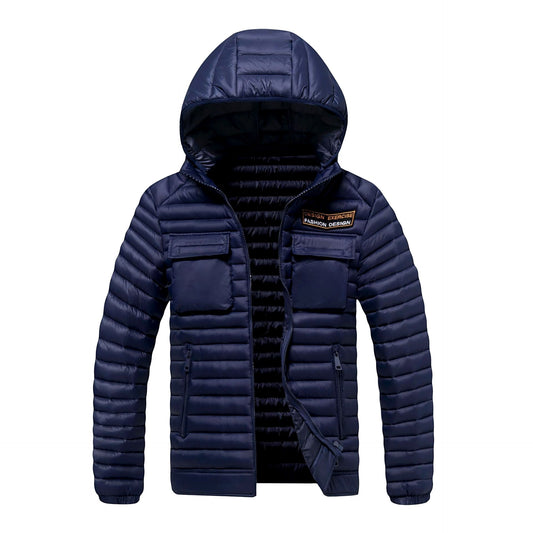 Doudoune à capuche homme avec poches utilitaires pour temps froid
