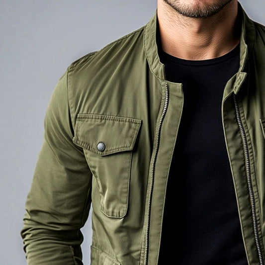 Veste pour homme à col montant et fermeture zippée - Un indispensable chaud pour l'automne et l'hiver