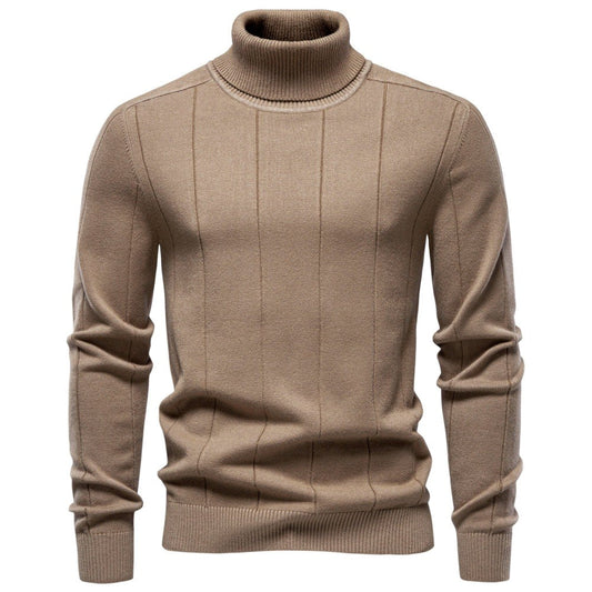 Ribbestrikket høyhalset genser for menn – et uunnværlig plagg til høst og vinter