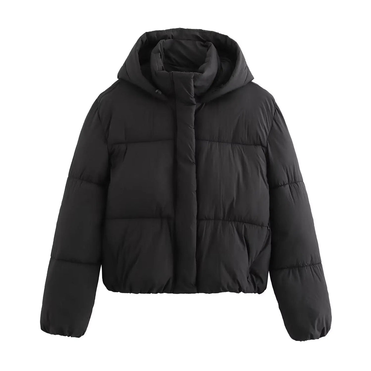 Oversized statement-dunjakke til kvinder med lynlås – varm til efterår og vinter