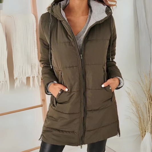Women's Classic Hooded Chic Puffer Jacket – Warm Fall & Winter