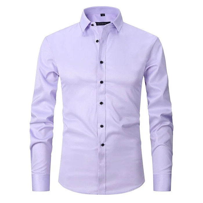 Men's Wrinkle-Free Stretch Dress Shirt-The Yellow Prime