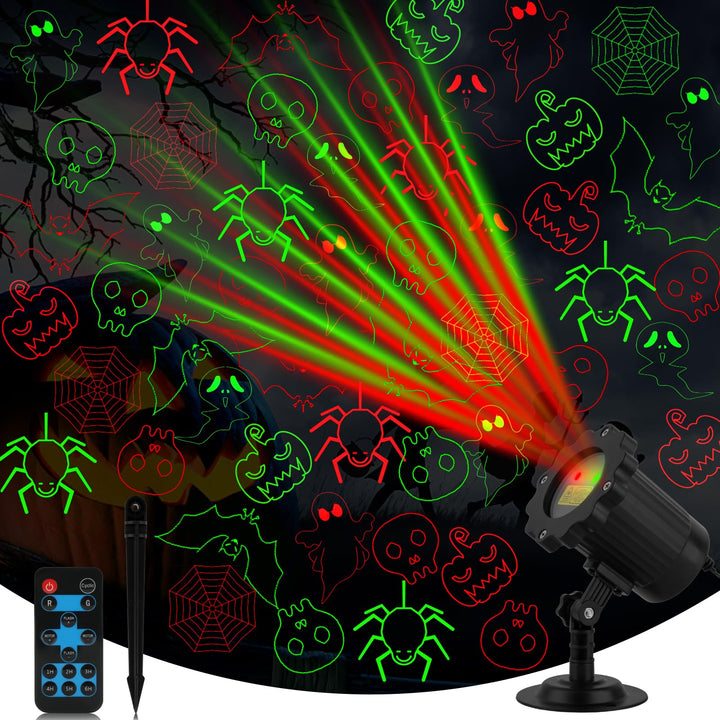 Proyector láser de exterior de Halloween con control remoto y temporizador para decoraciones