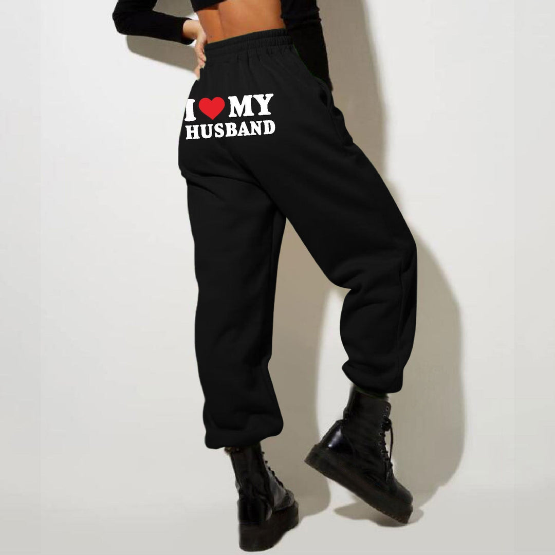 Women's I Love My Boyfriend Jogging Pants-The Yellow Prime