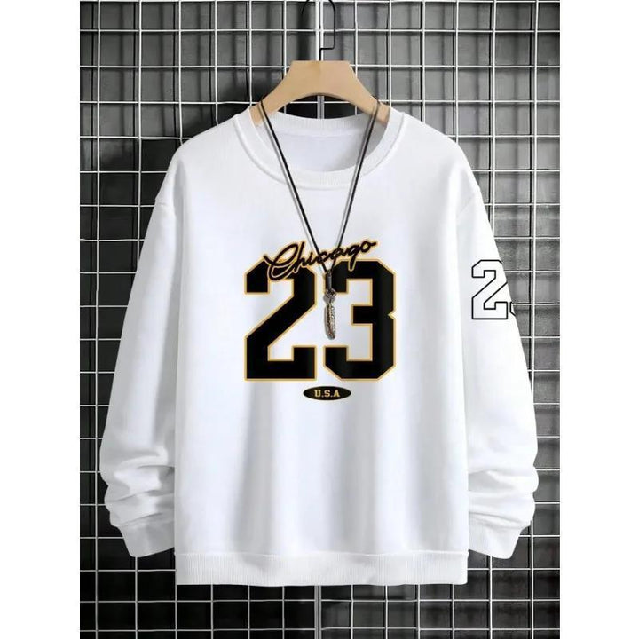 Men's Casual Fleece Crewneck Sweatshirt-The Yellow Prime