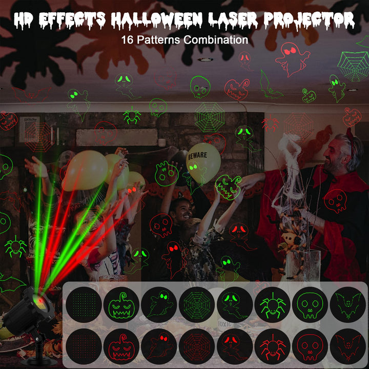 Proyector láser de exterior de Halloween con control remoto y temporizador para decoraciones