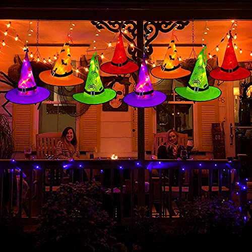 Halloween-lichtslinger met heksenhoeden van 44ft met 104 warmwitte leds