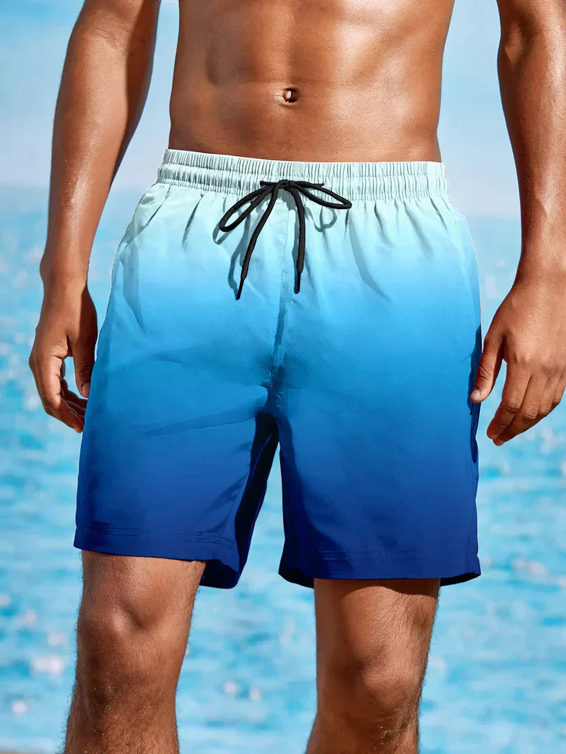 Men's Gradient Swim Trunks-The Yellow Prime