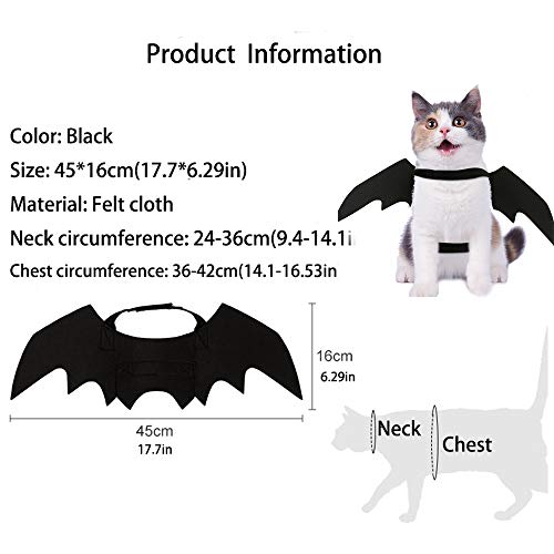 Accessorio costume con ali di pipistrello di Halloween per gatti e cani di piccola taglia