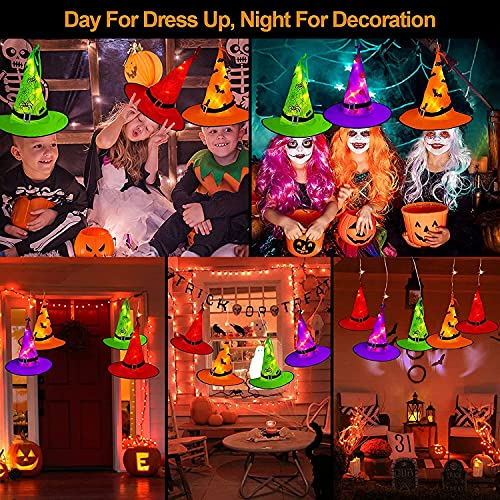 Halloween-lichtslinger met heksenhoeden van 44ft met 104 warmwitte leds