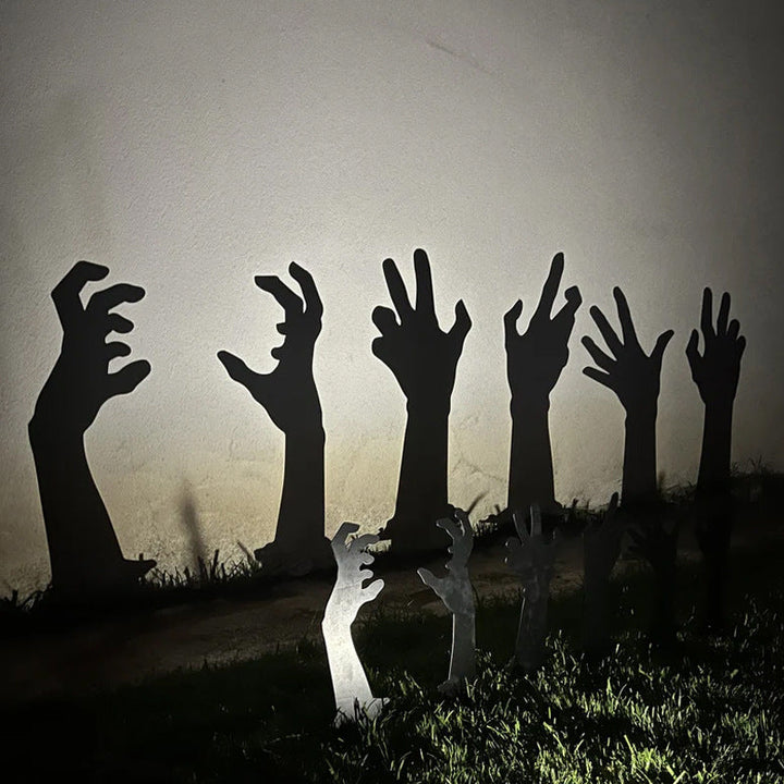 Kovový zahradní zápich Stínový vrhač padoucha na Halloween s projekcí reflektorem