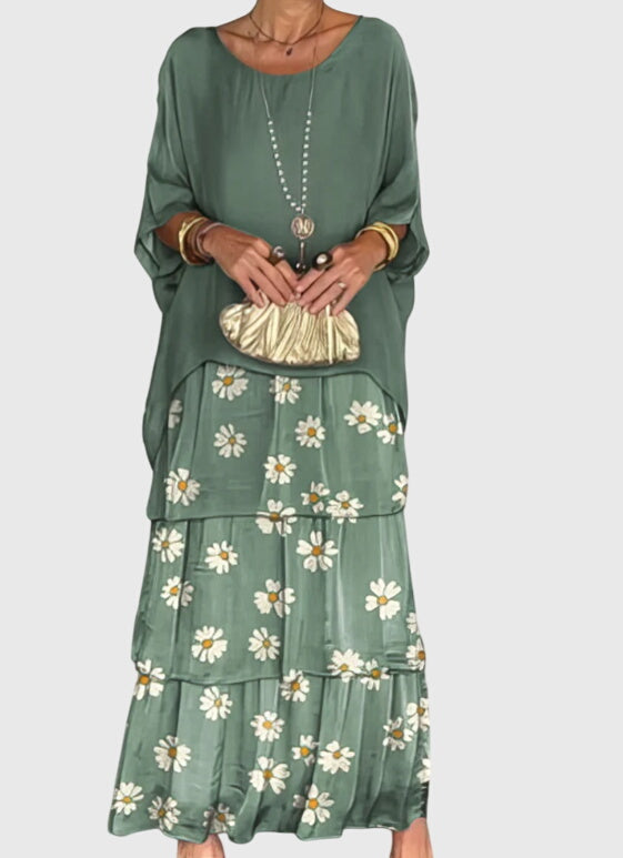 Elizabeth | Women's Boho Layered Maxi Dress with Shorts-The Yellow Prime