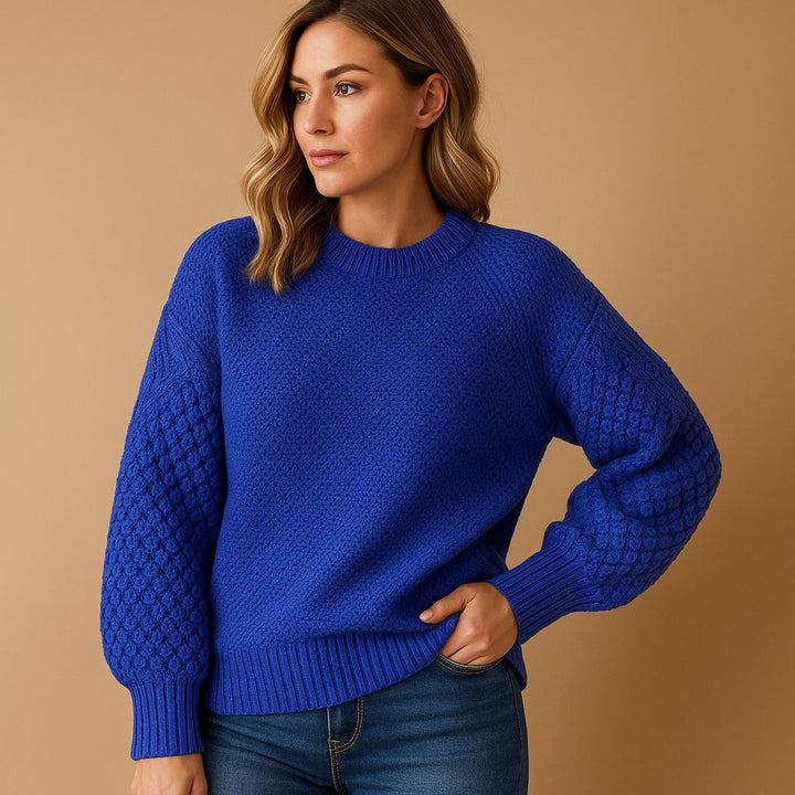 Women's Relaxed Cable-Knit Sleeve Sweater