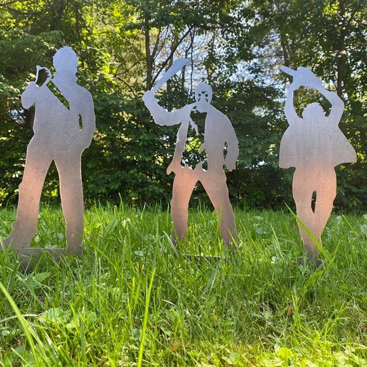 Kovový zahradní zápich Stínový vrhač padoucha na Halloween s projekcí reflektorem