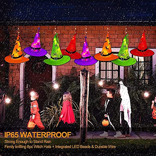 Halloween-lichtslinger met heksenhoeden van 44ft met 104 warmwitte leds