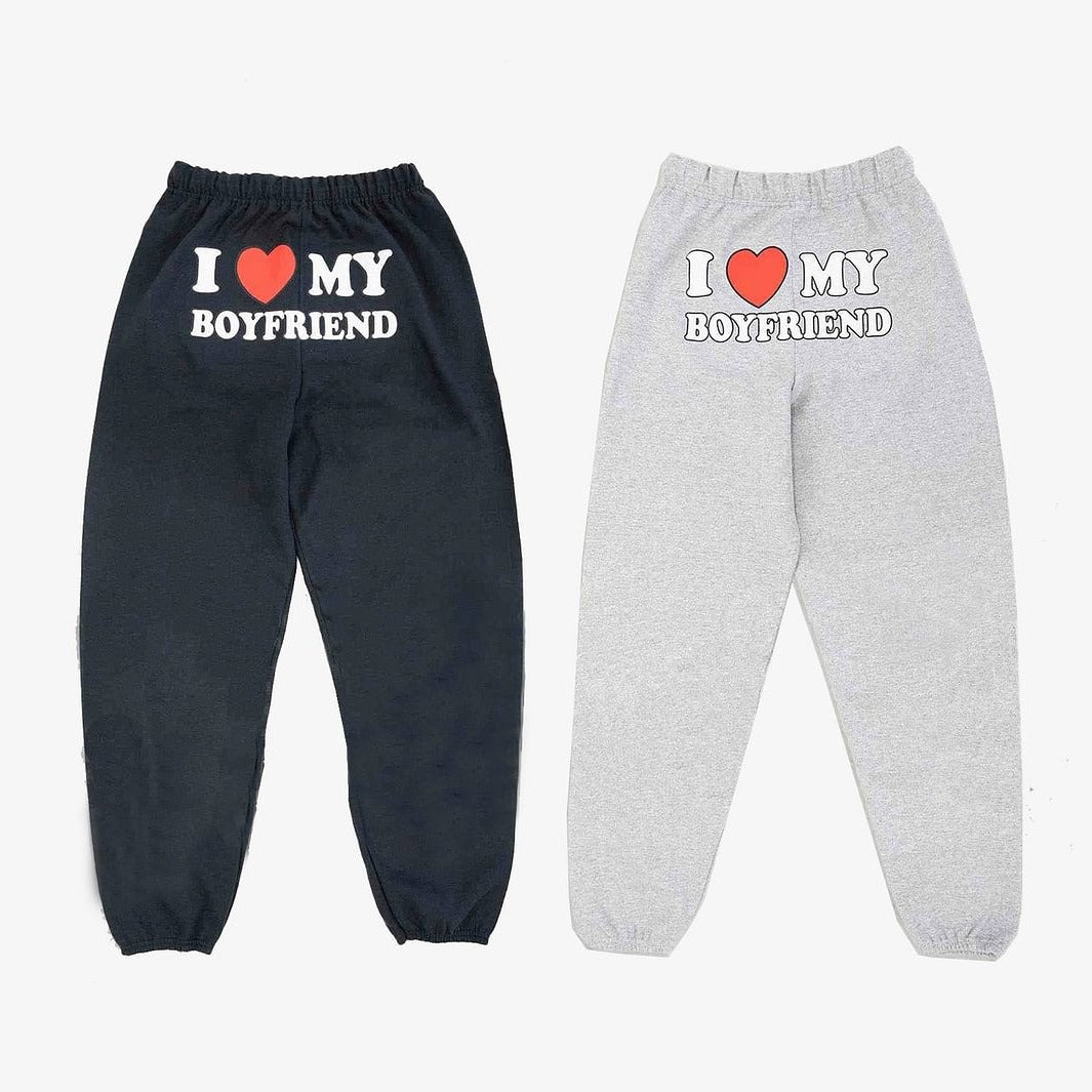 Women's I Love My Boyfriend Jogging Pants-The Yellow Prime