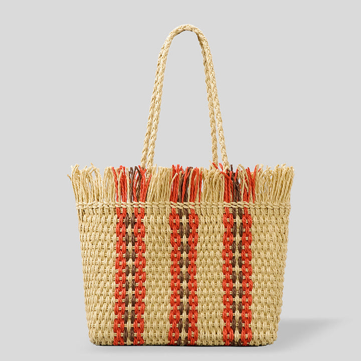 Stylish Women's Handwoven Beach Bag with Spacious Capacity-The Yellow Prime