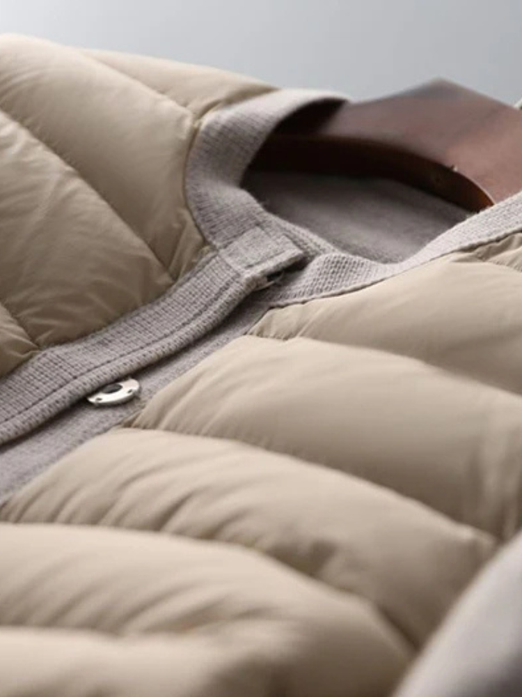 Women's Quilted Rib Mix Jacket-The Yellow Prime