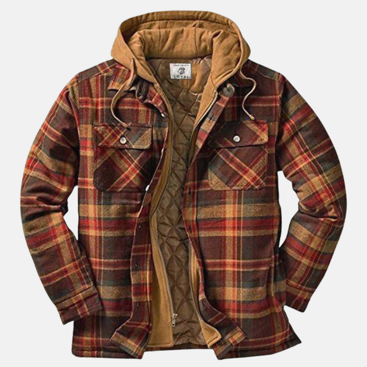 Chemise-veste matelassée en flanelle pour homme