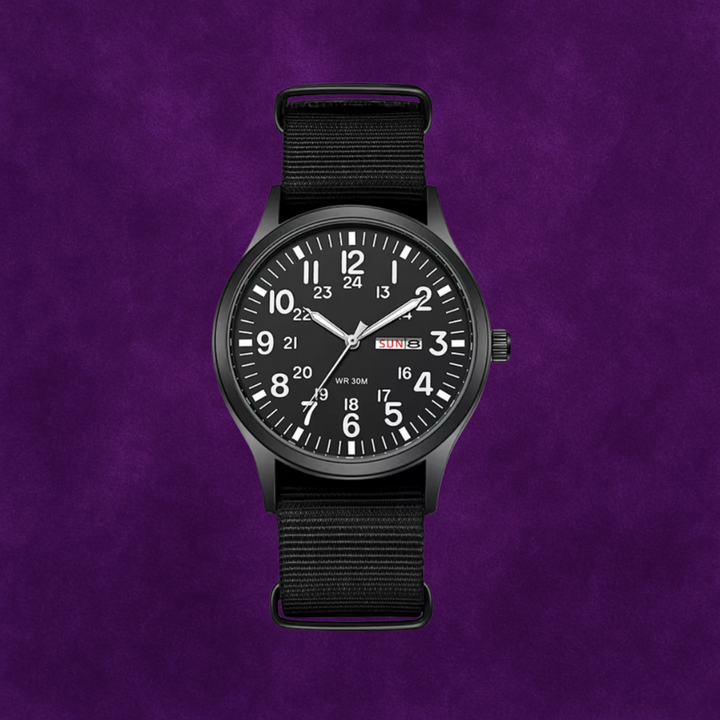 Men's Rugged Outdoor Watch – Waterproof, Scratch-Resistant, Nylon Strap-The Yellow Prime