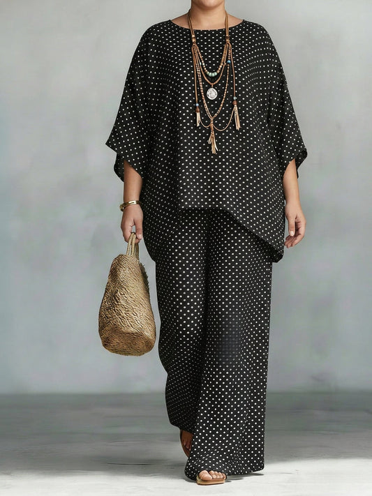 Women's Midnight Dot Flowing Two-Piece Set – Everyday Essential