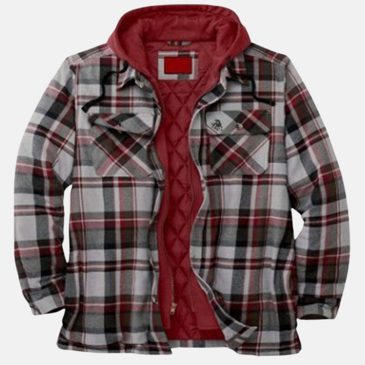 Chemise-veste matelassée en flanelle pour homme