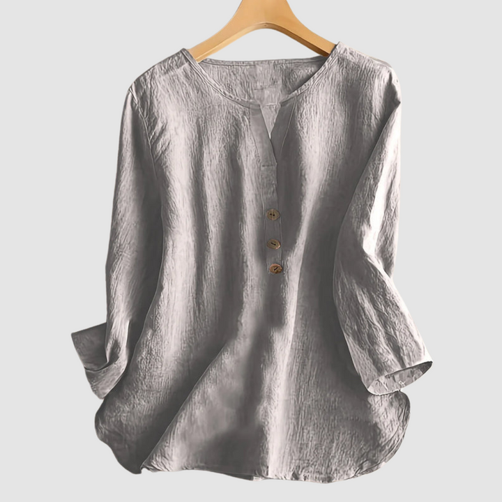 Melisa | Women's Casual Cotton and Linen Blouse-The Yellow Prime