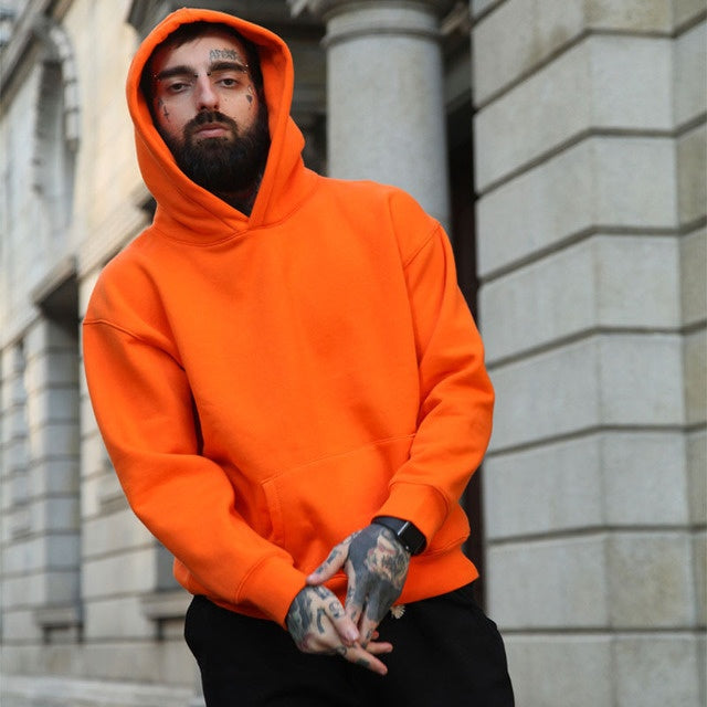 Men's Oversized Relaxed Hoodie - Boxy Cut Cotton Layering-The Yellow Prime