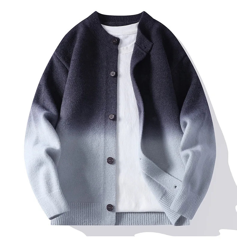 Men's Eclipse Gradient Cardigan - Stylish Layer for Any Occasion-The Yellow Prime