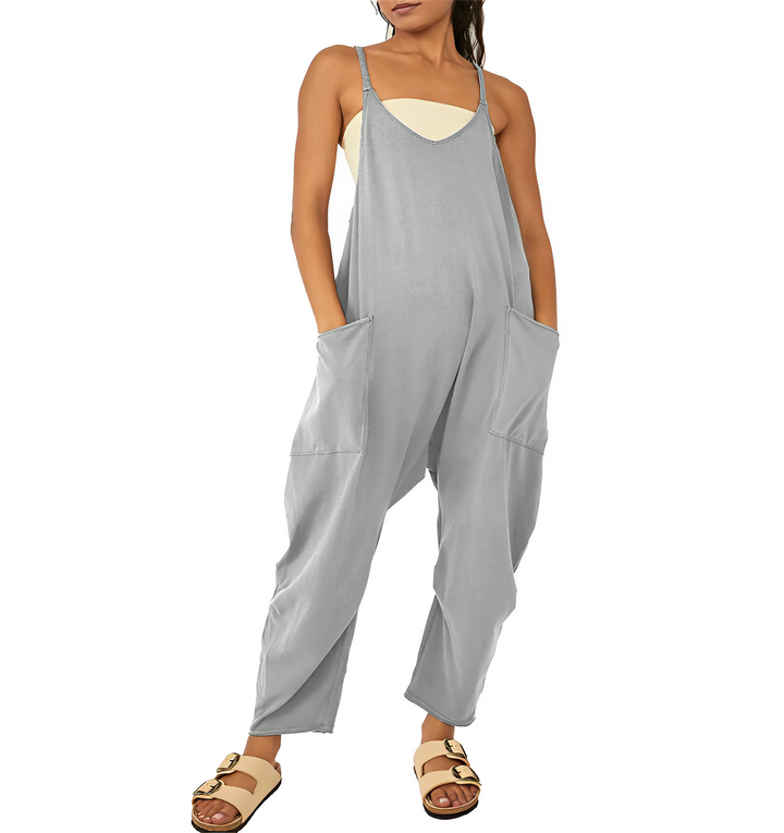 Women's Loose Jumpsuit with Front Pockets for Casual Style