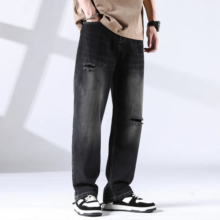 Men's Distressed Denim Jeans-The Yellow Prime