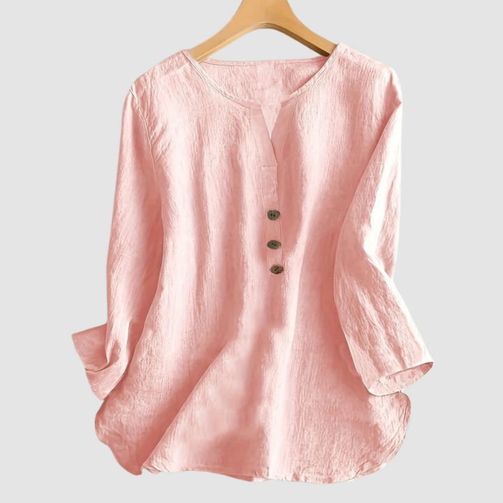 Melisa | Women's Casual Cotton and Linen Blouse-The Yellow Prime