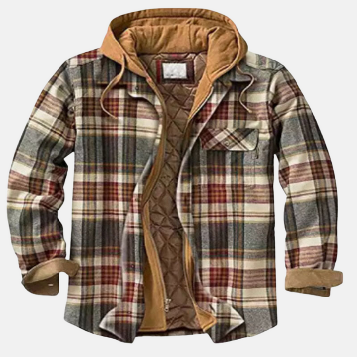 Chemise-veste matelassée en flanelle pour homme