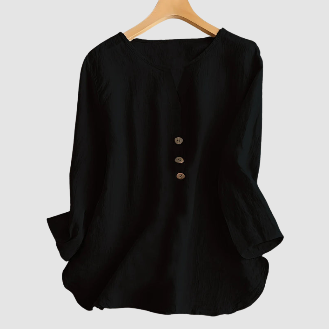Melisa | Women's Casual Cotton and Linen Blouse-The Yellow Prime