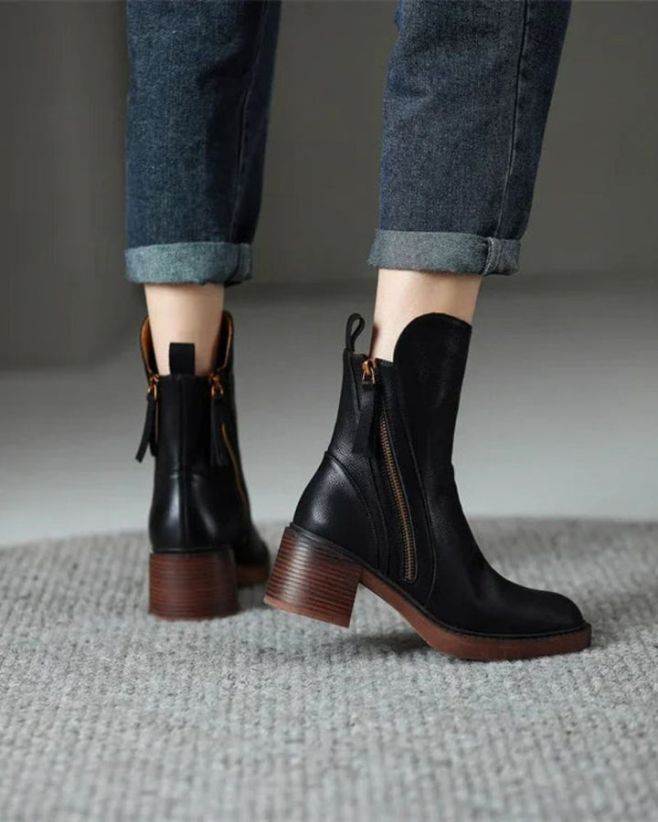 Myriam | Women's Premium Leather Ankle Boots-The Yellow Prime