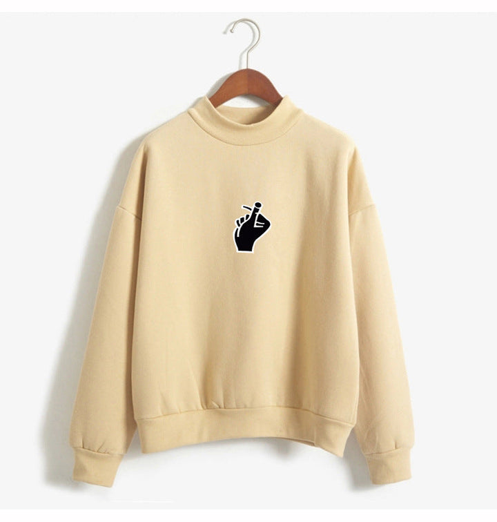 Women's Oversized Cozy Fleece Sweatshirt with Mock Neck-The Yellow Prime