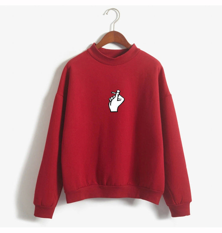 Women's Oversized Cozy Fleece Sweatshirt with Mock Neck-The Yellow Prime