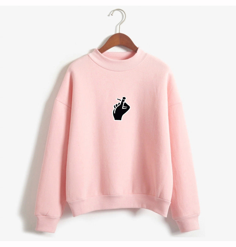 Women's Oversized Cozy Fleece Sweatshirt with Mock Neck-The Yellow Prime